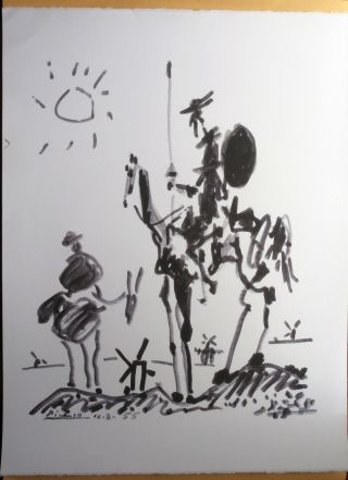 Pablo Picasso Don Quixote Signed And Dated French Lithograph 65x50