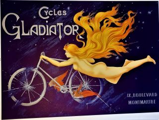Clément - Gladiator Cycling Huge Stone Lithograph Limited Edition Bicycle