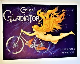 Clément - Gladiator CYCLING Huge Stone LITHOGRAPH Limited Edition BICYCLE 2