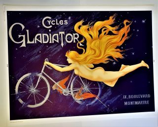 Clément - Gladiator CYCLING Huge Stone LITHOGRAPH Limited Edition BICYCLE 3
