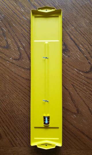 Vintage Yellow John Deere Metal Advertising Wall Thermometer w/ box EX 3
