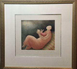 Eng Tay Aquatint Etching Signed Numbered Titled Mother And Child