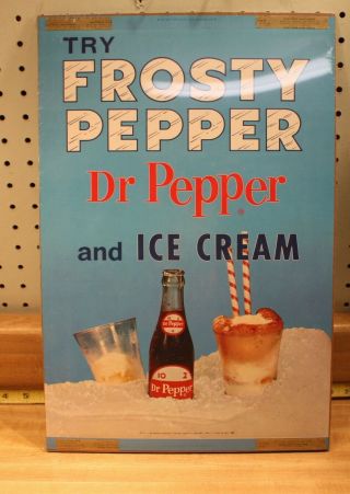 1964 Dr.  Pepper 10 - 2 - 4 Frosty Pepper Sign