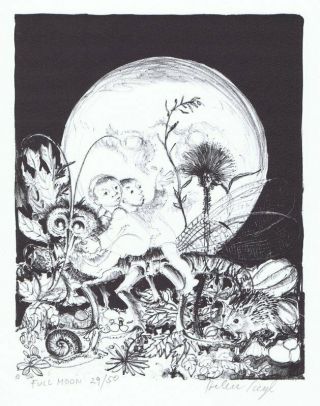 " Full Moon " Lithograph By Helen Siegl