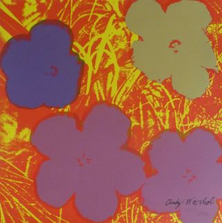 Andy Warhol Poppy Flowers 1986 Hand Numbered 1533/2400 Signed Lithograph