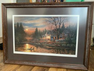 Terry Redlin “quiet Of The Evening” Signed Numbered Framed Lithograph Non - Glare