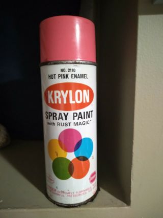 Krylon 1968 Hot Pink Enamel Vintage Spray Can.  Graffiti
