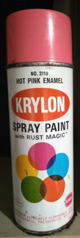Krylon 1968 HOT PINK Enamel vintage Spray Can.  Graffiti 2
