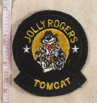 Unusual Felt Us Navy Vf - 84 Jolly Rogers F - 14 Tomcat Patch 1980’s