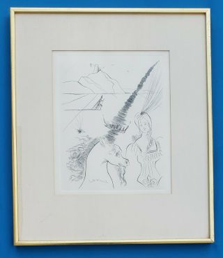 Salvador Dali (1904 - 1989) Print - Lady And The Unicorn Etching