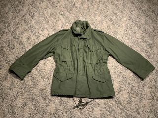 Vintage Us Army M - 65 Cold Weather Field Coat Military Jacket Size Large Short