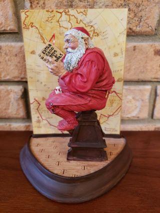 Santa Claus Figurine Danbury Norman Rockwell Charting Course Sculpture Box