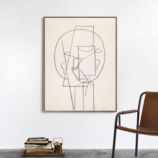 Framed Canvas Art - - Head 1913,  By Pablo Picasso Giclee Print Wall Art 24 " X32 "