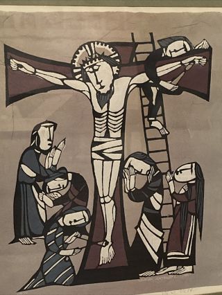 Sadao Watanabe Biblical Print 14/70 Descent of Christ From the Cross 1975 5