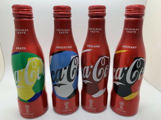 Uae Coca Cola Aluminum Bottle Empty Qty.  4 Russia 2018 Fifa World Cup Football