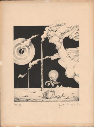 Gerd FlÖsser - Woman Limited Edition Art Print Hand Signed Surrealism 1972