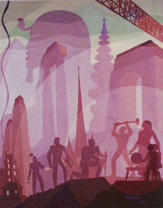 Building More Stately Mansions : 1944,  Aaron Douglas - Archival Art Print