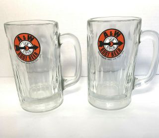 Heavy Glass A&w Root Beer Mug With Arrow Logo