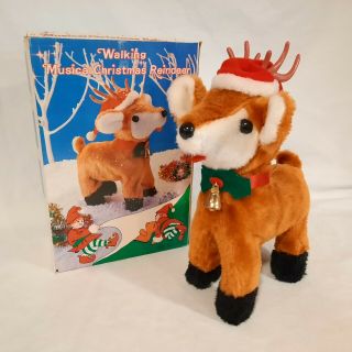 Vintage Walking Musical Christmas Reindeer Rudolph Does Not Work