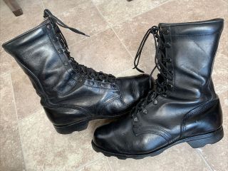 Vtg Us Military Ro - Search Black Leather Combat Boots Men’s Size 9 W Made In Usa