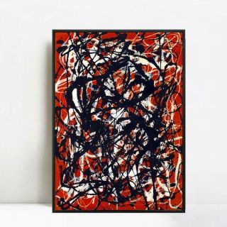 Framed Canvas Form By Jackson Pollock Giclee Print Art Abstract Art 20 " X24 "