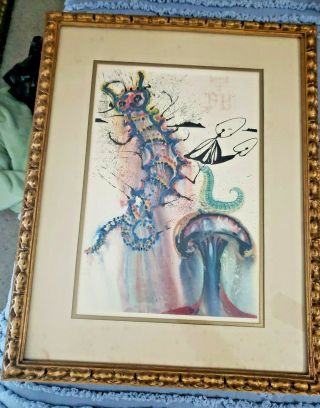 Salvador Dali Alice In Wonderland Advice From A Caterpillar - Signed In The Plate