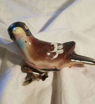 Vintage Porcelain Clip On Bird Japan
