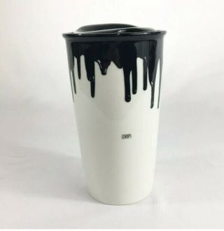 STARBUCKS BAND OF OUTSIDERS Ceramic Double Wall Travel Cup Mug Black White 2014 3