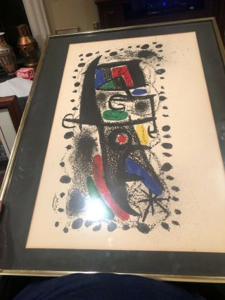 Joan Miro Mid - Century " Star Scene " Signed In Stone Certified Lithograph
