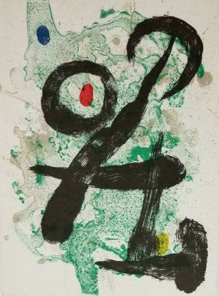Joan Miro Stone Lithograph Derriere Le Miroir Single Sheet 1963
