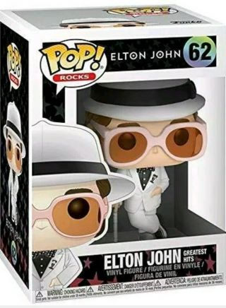 Rare Funko Pop Elton John Greatest Hits 62 With Pop Protector