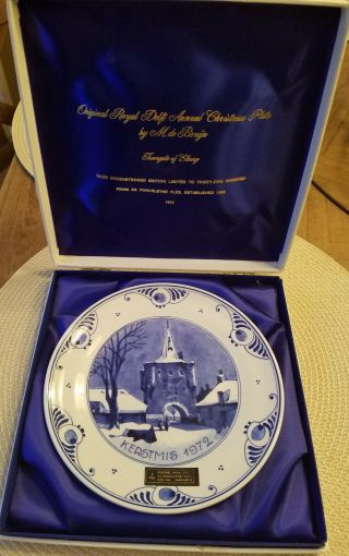 Royal Delft Hand Painted/numbered Kerstmis (christmas) 1972 Plate