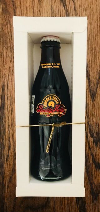 Rare 1997 Buddy Holly Music Festival Coca Cola Bottle