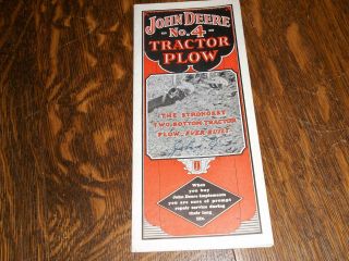 John Deere No.  4 Tractor Plow Sales Brochure - 1930