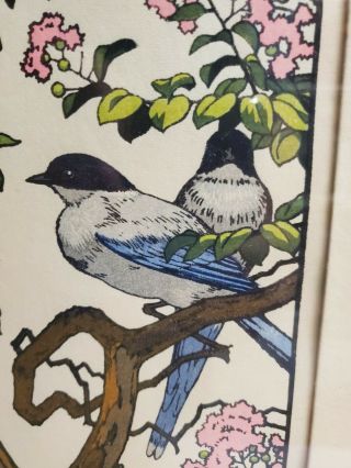 YOSHIDA TOSHI 20th c.  Japanese WOODBLOCK PRINT Birds of the Seasons SUMMER 5
