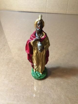 Vintage Christmas Nativity Figure Magi Wise Man W Censer Large Scale 5 ¾” Italy