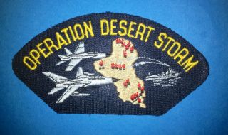 Vintage 1991 Us Air Force Operation Desert Storm Jacket Hat Patch Crest 127w