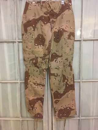 Desert Storm Chocolate Chip 6 Color Camo Large Combat Trouser Pants L 35 To 39