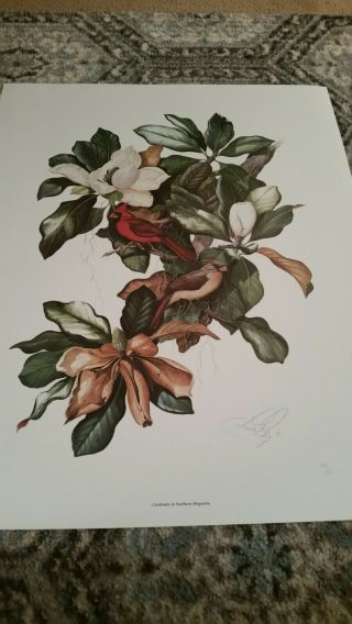 1989 C.  Ford Riley Limited Edition Print " Sweet Bay Magnolia " 541 Of 750 Signed