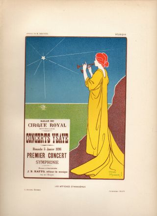 Henri Meunier Affiches Etrangeres 1897 Stone Litho Poster: " Concerts Ysaye "