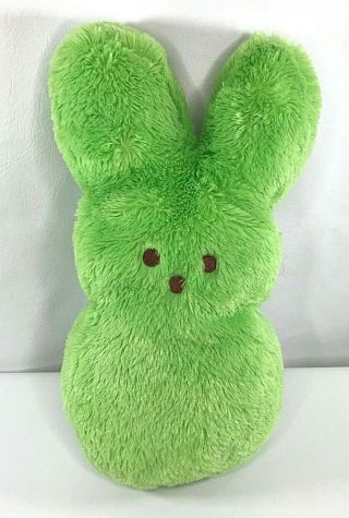 Peeps Large 15 " Bright Green Furry Bunny Rabbit Stuffed Animal Plush 2014