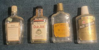 4 Whiskey Bottles - Old Forester,  Old Joe,  Old Taylor & Olde Bourbon