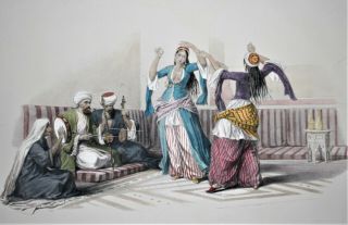 David Roberts 1849 H/c 1st Folio Ghawazees Dancing Girls Of Cairo Egypt (a.  I. )