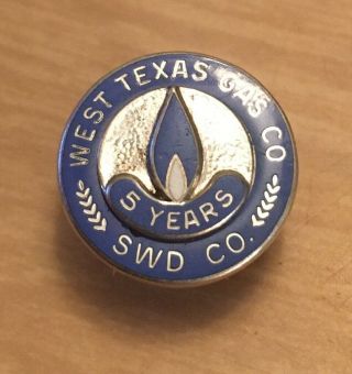 West Texas Gas Co.  14k Gold,  5 Years Service Award Pin.  3 Gram 