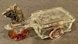 Vintage Victory Glass Toy Kiddie Kar Candy Container W/ Some Paint Circa 1923
