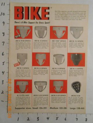 1953 Bike Athletic Supporter Jock Strap Print Ad 10 Models Cup Gay Interest Sml