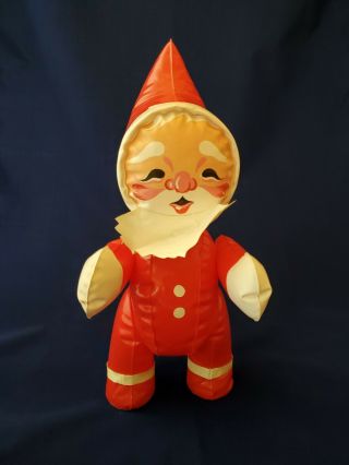 Vintage 1960s Inflatable Toy Santa Claus Christmas Toy Blow - Up 14 "