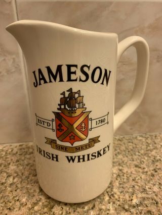 Vintage Jameson Irish Whiskey 6 3/4 " Ceramic Pitcher,  Made In Ireland,  Celtic