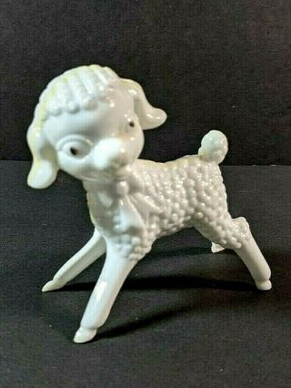 Vintage White Easter Lamb Rosen Hard Plastic Toy Creepy Cute 1940s - 1950s