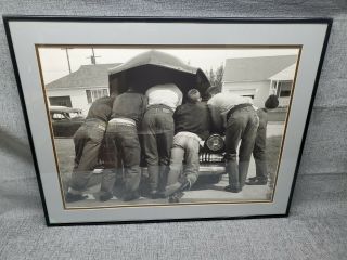 Framed " Boys With Their First Car " 1957 Print A.  Y.  Owen Vintage Denim Lee Jeans